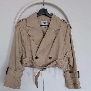 Zara Women's Cropped Trench Coat